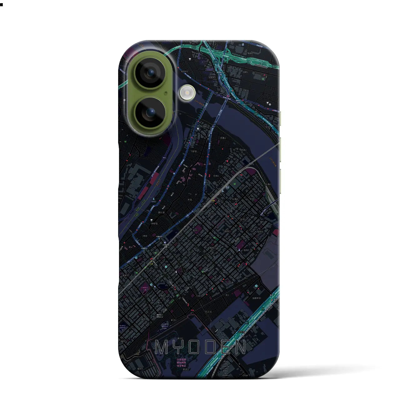 【妙典（千葉県）】地図柄iPhoneケース（バックカバータイプ）