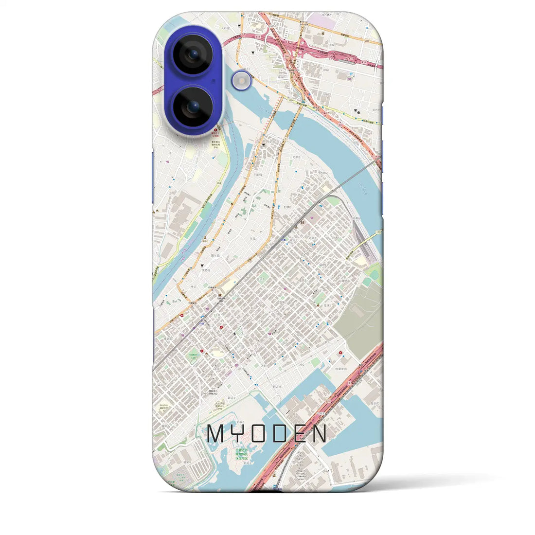 【妙典(千葉県)】地図柄iPhoneケース(バックカバータイプ)ナチュラル・iPhone 16 Pro Max 用