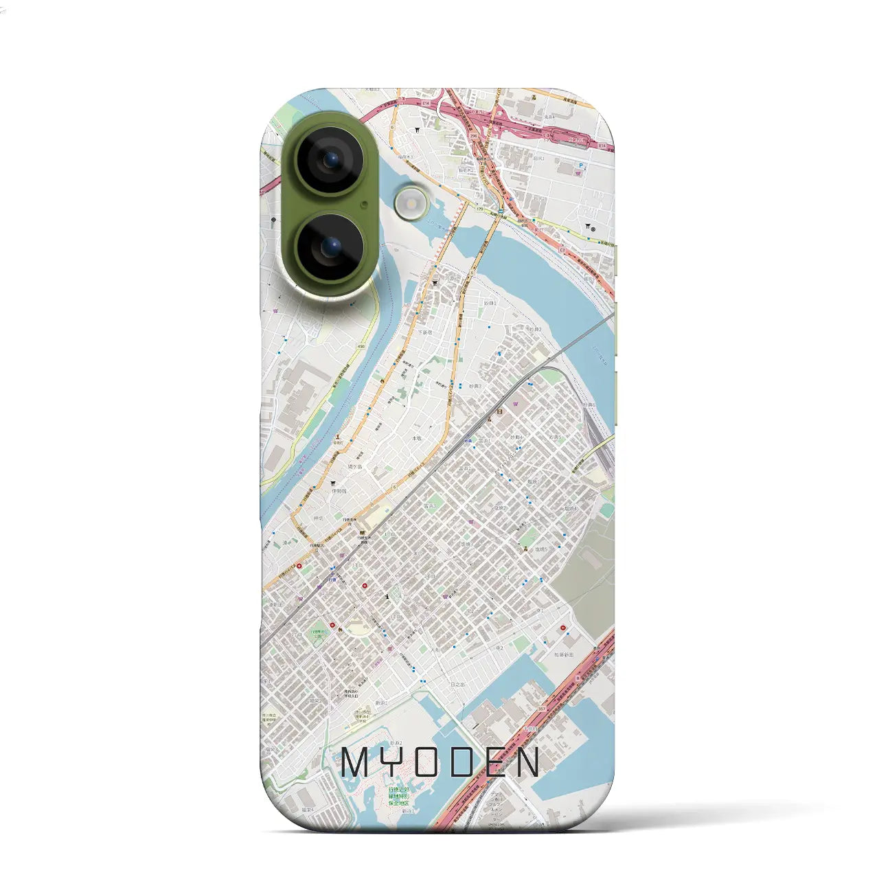 【妙典（千葉県）】地図柄iPhoneケース（バックカバータイプ）