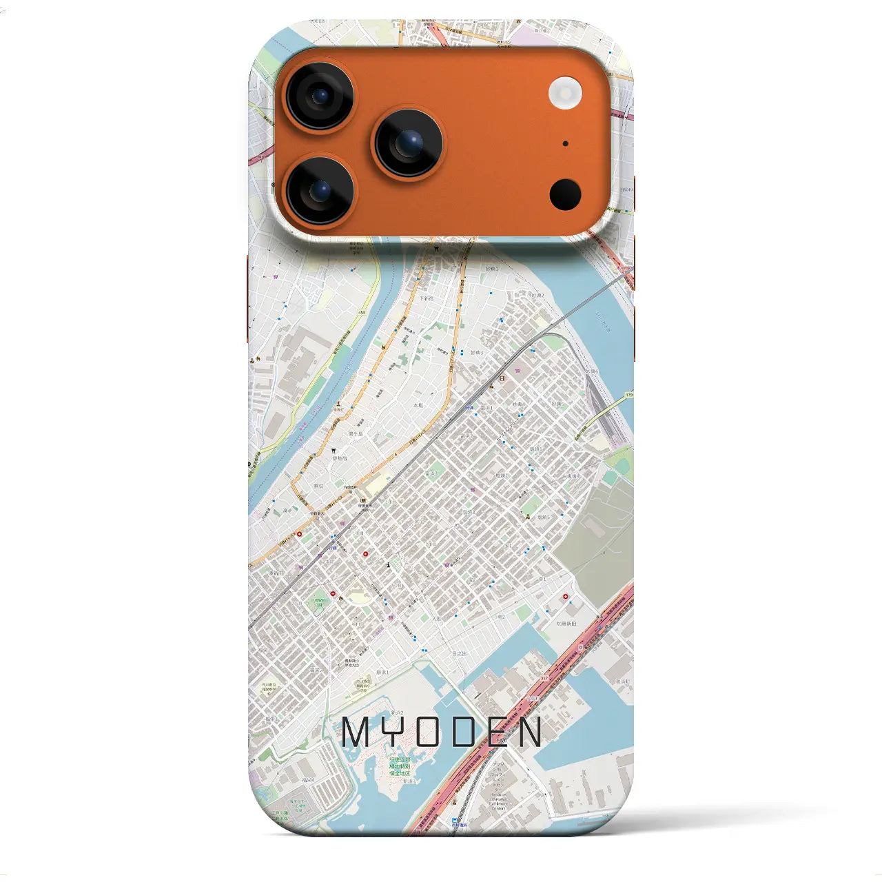 【妙典（千葉県）】地図柄iPhoneケース（バックカバータイプ）