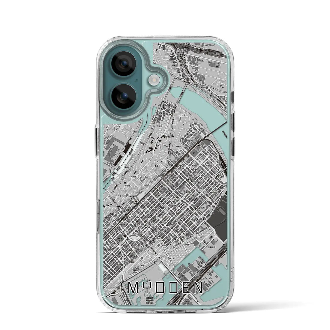 【妙典（千葉県）】地図柄iPhoneケース（MagSafeタイプ）モノトーン・iPhone 16 Pro 用