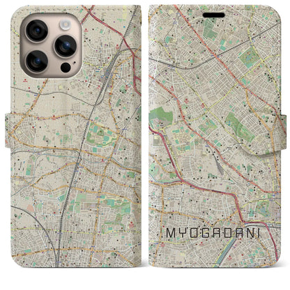 【茗荷谷（東京都）】地図柄iPhoneケース（手帳タイプ）ナチュラル・iPhone 16 Plus 用