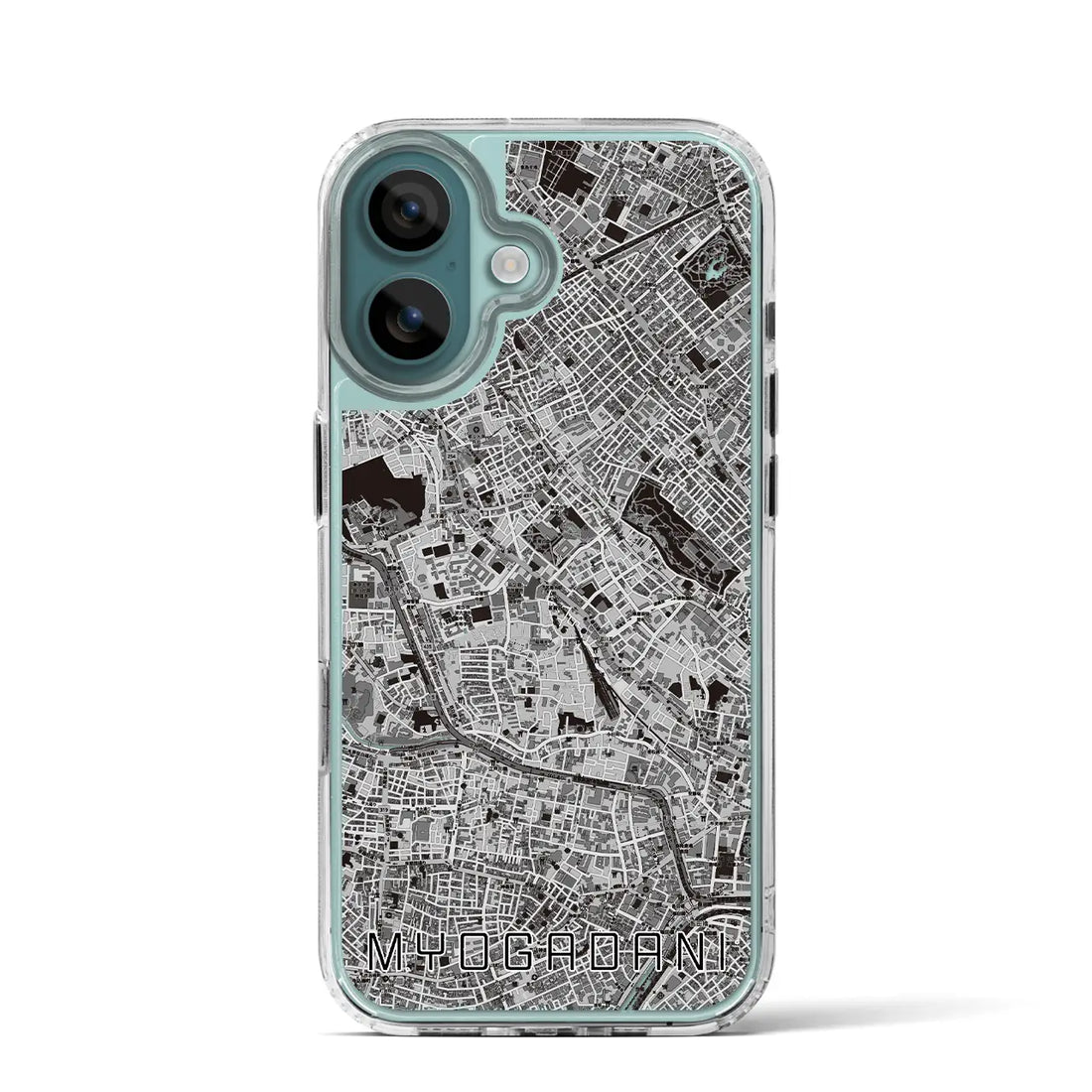 【茗荷谷（東京都）】地図柄iPhoneケース（MagSafeタイプ）モノトーン・iPhone 16 Pro 用
