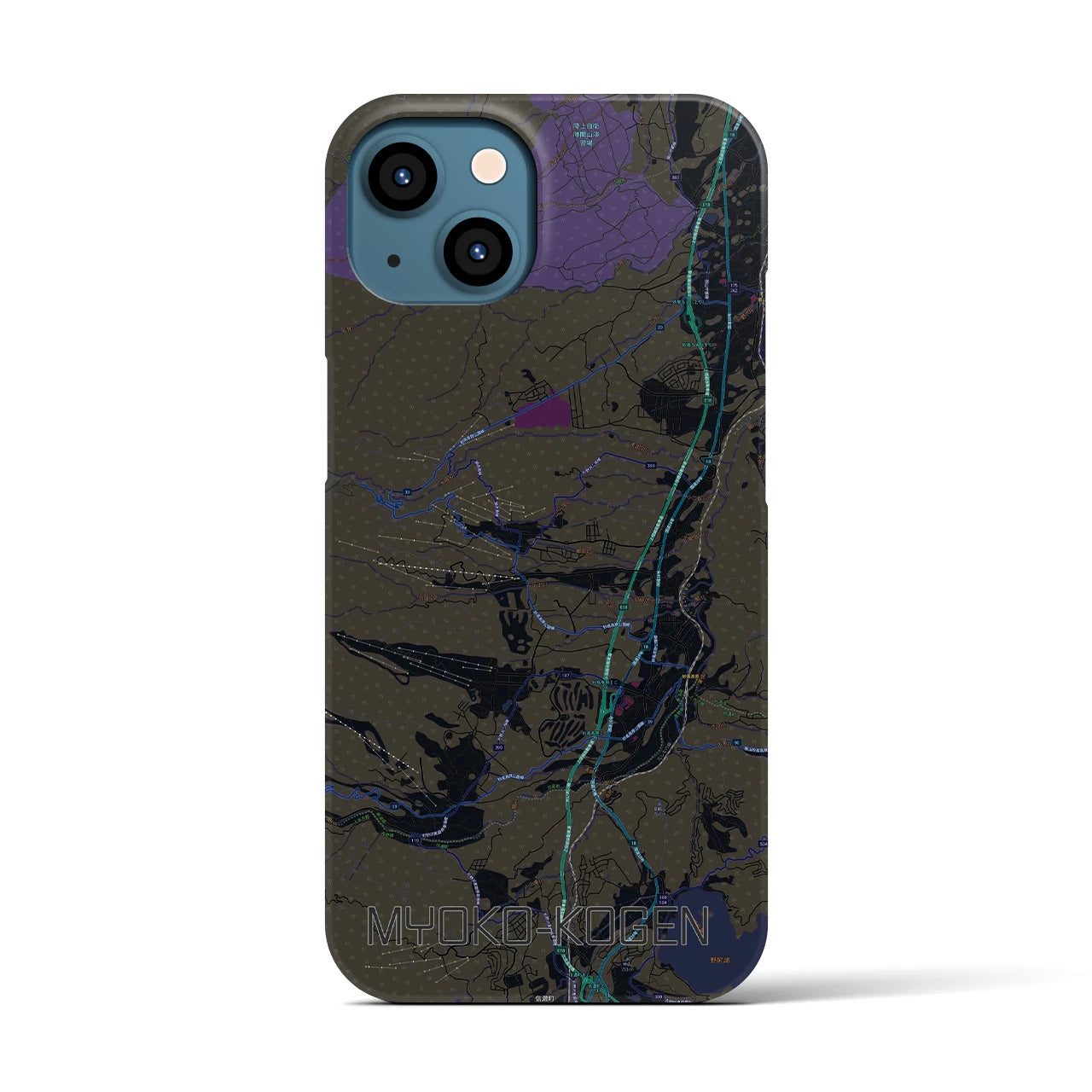 【妙高高原（新潟県）】地図柄iPhoneケース（バックカバータイプ）