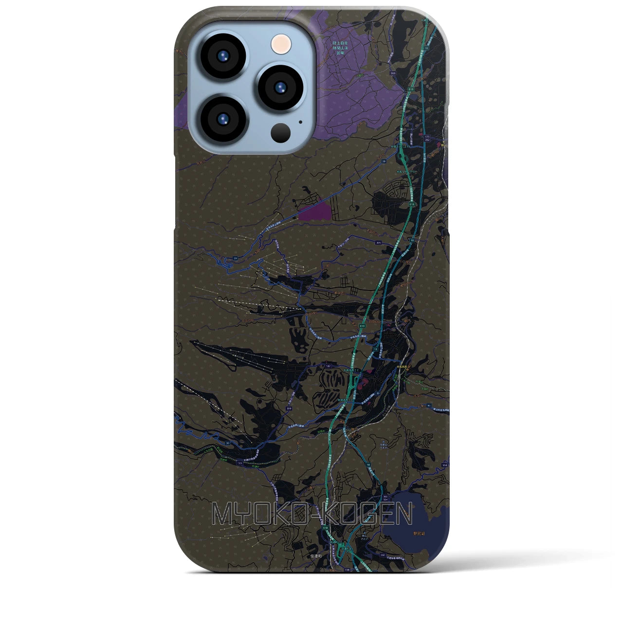 【妙高高原（新潟県）】地図柄iPhoneケース（バックカバータイプ）