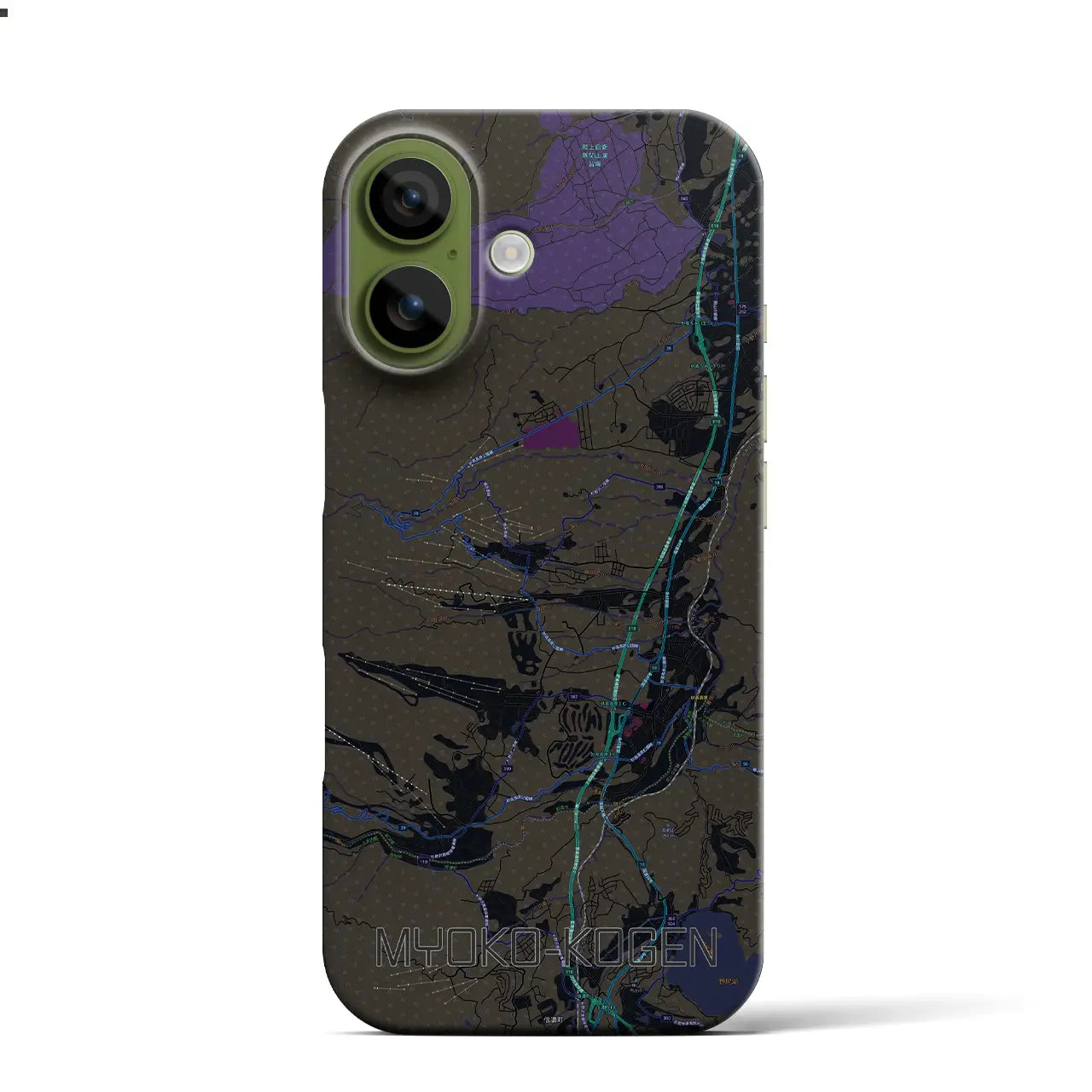 【妙高高原（新潟県）】地図柄iPhoneケース（バックカバータイプ）