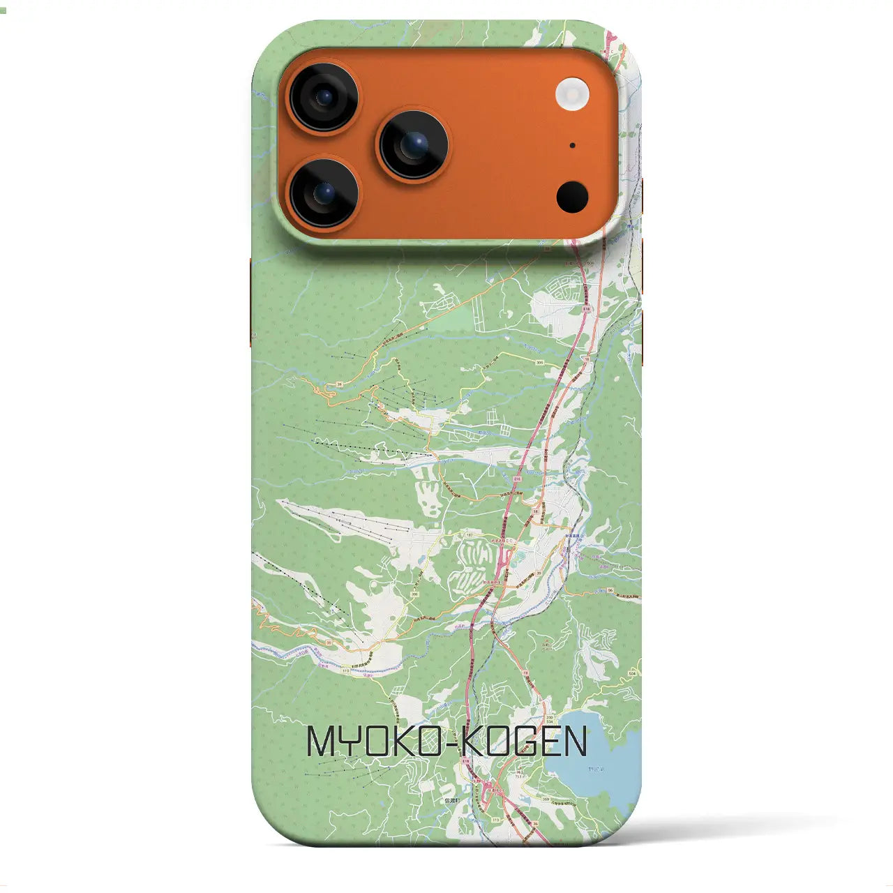 【妙高高原（新潟県）】地図柄iPhoneケース（バックカバータイプ）