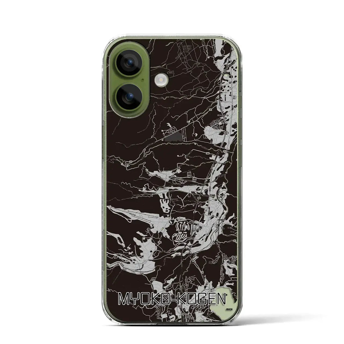 【妙高高原(新潟県)】地図柄iPhoneケース(クリアタイプ)モノトーン・iPhone 17 Pro Max 用