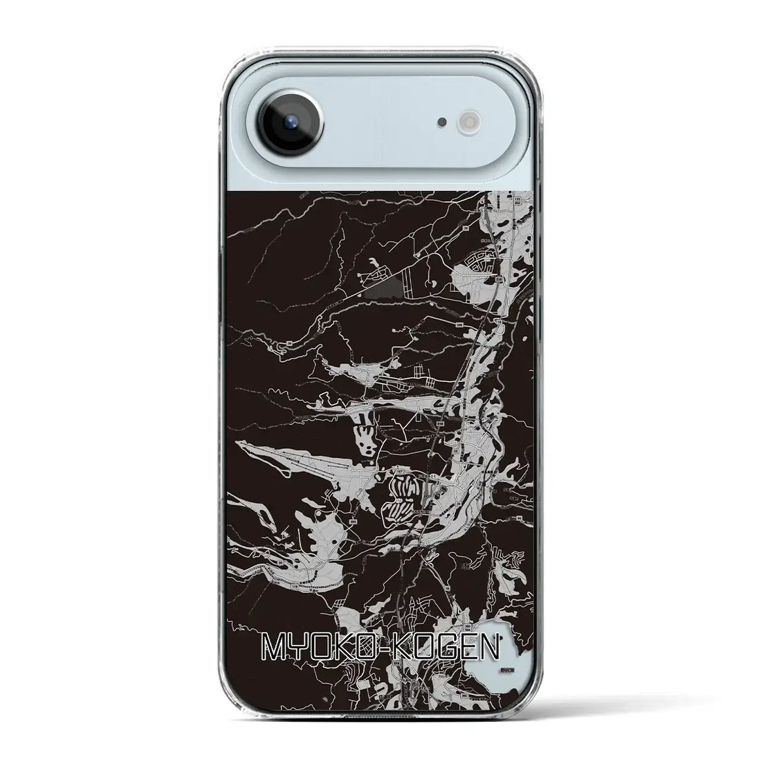 【妙高高原（新潟県）】地図柄iPhoneケース（クリアタイプ）モノトーン・iPhone 17 Pro Max 用