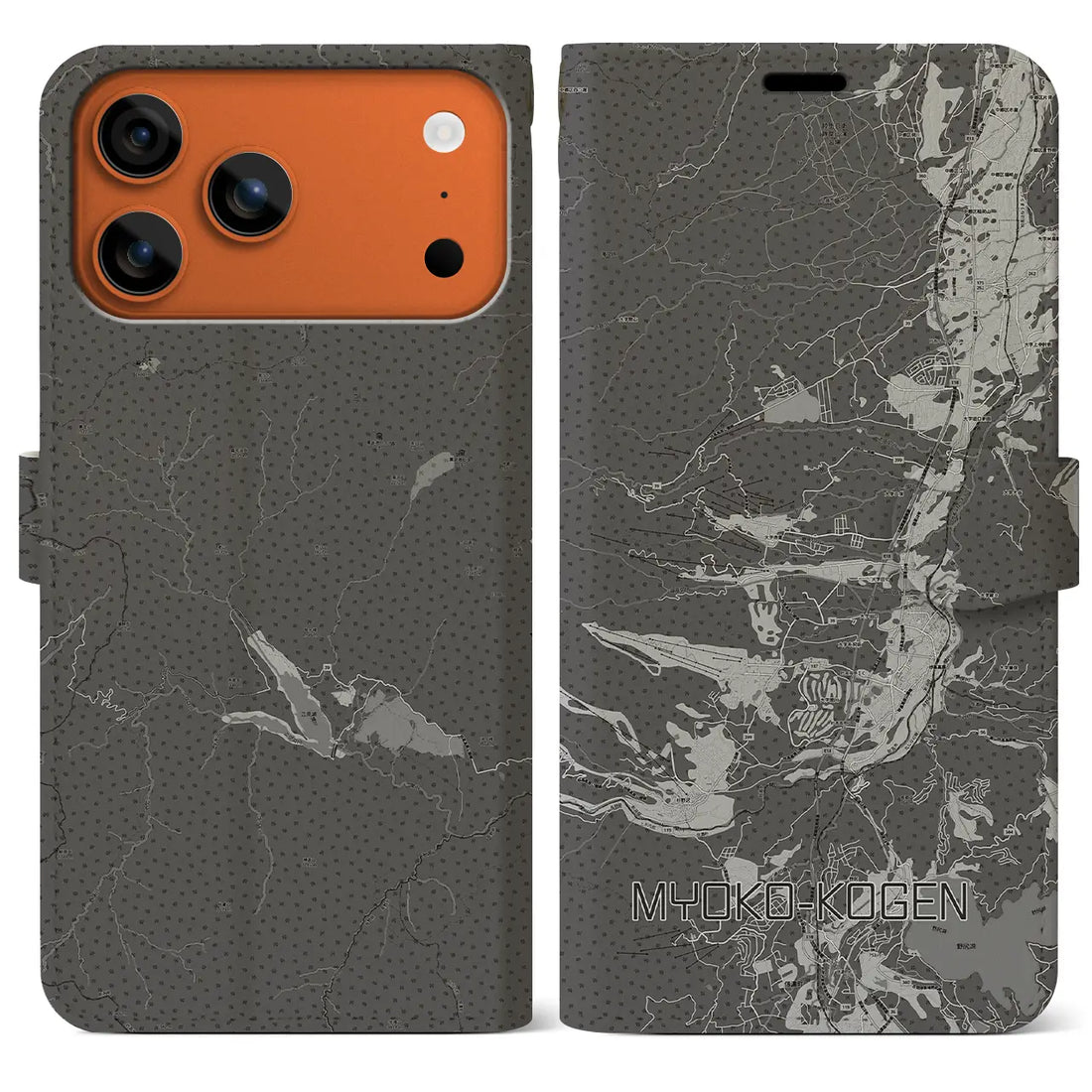 【妙高高原（新潟県）】地図柄iPhoneケース（手帳タイプ）