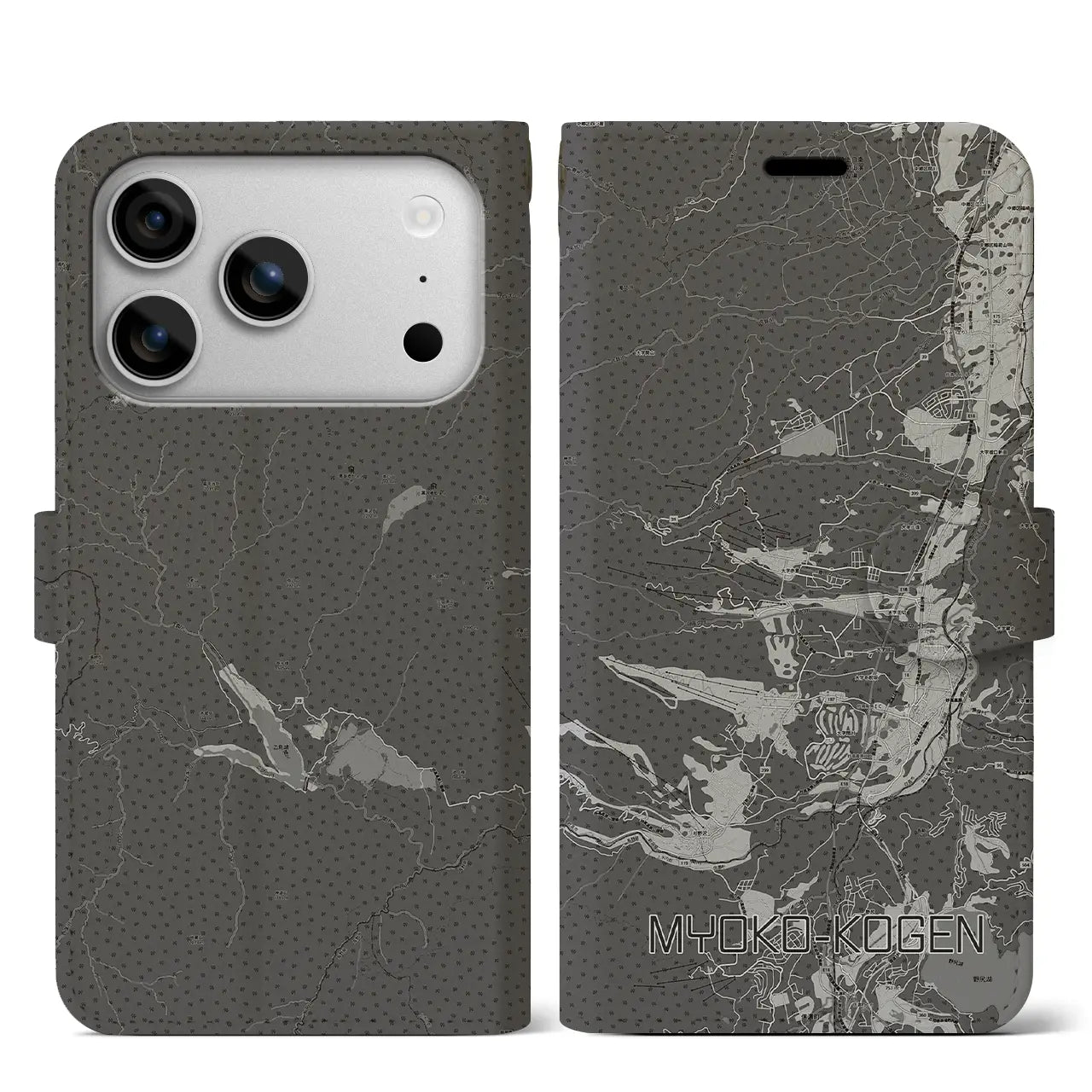 【妙高高原（新潟県）】地図柄iPhoneケース（手帳タイプ）