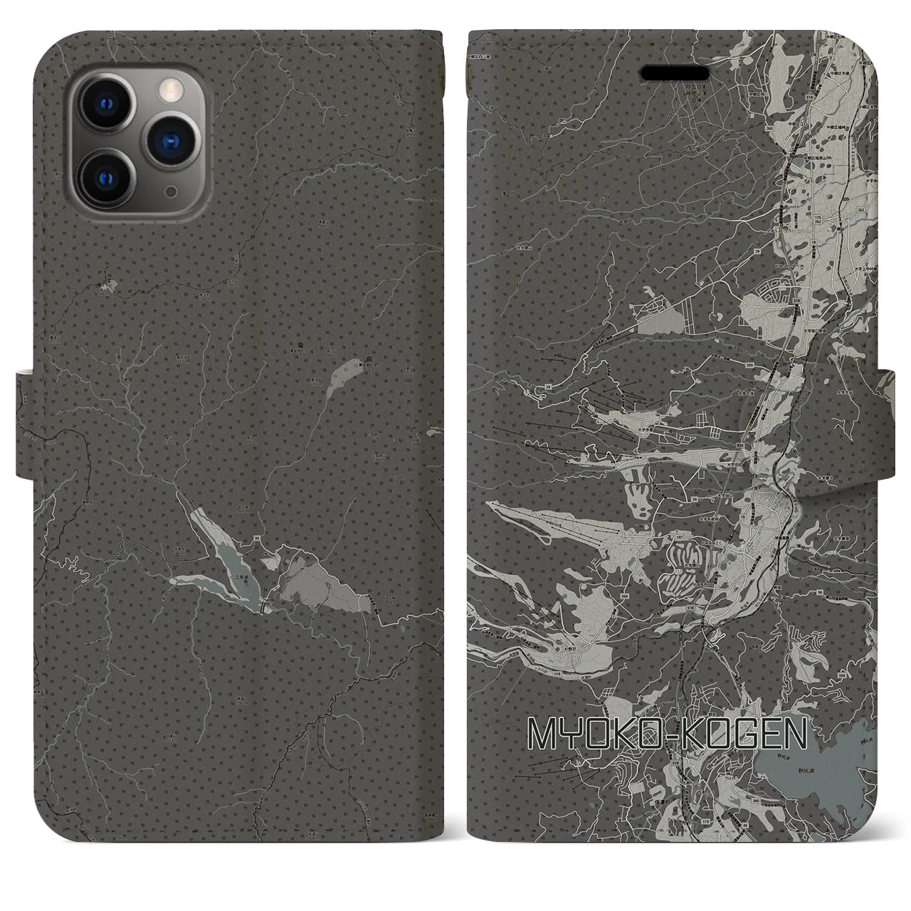 【妙高高原（新潟県）】地図柄iPhoneケース（手帳タイプ）