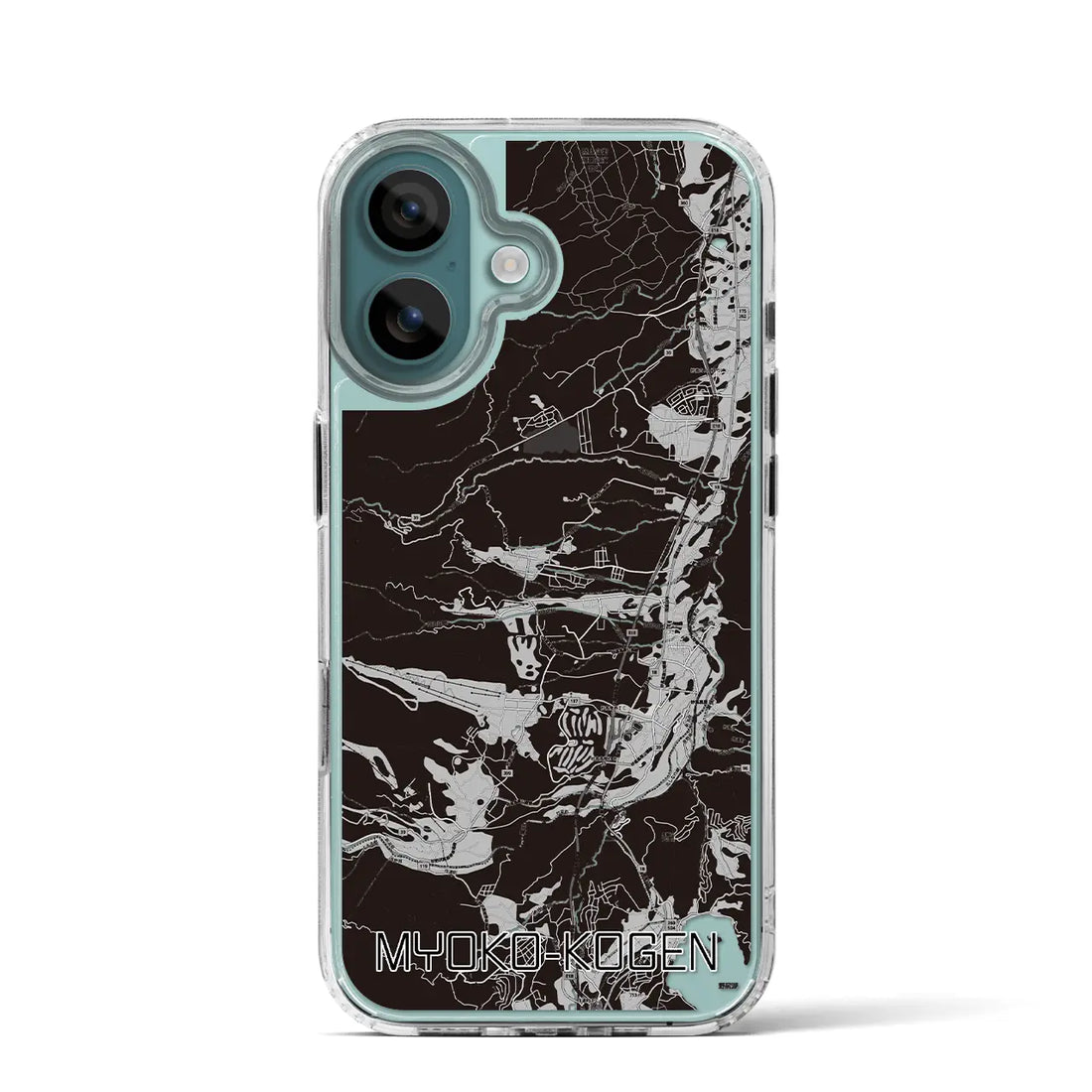 【妙高高原(新潟県)】地図柄iPhoneケース(MagSafeタイプ)モノトーン・iPhone 16 Pro 用