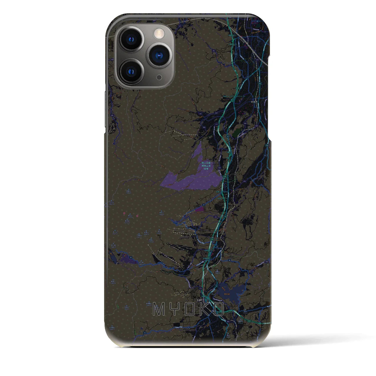 【妙高（新潟県）】地図柄iPhoneケース（バックカバータイプ）