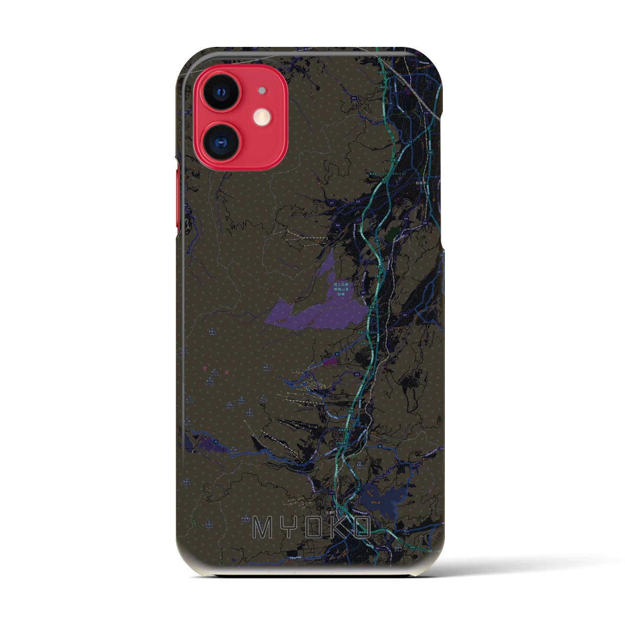 【妙高（新潟県）】地図柄iPhoneケース（バックカバータイプ）