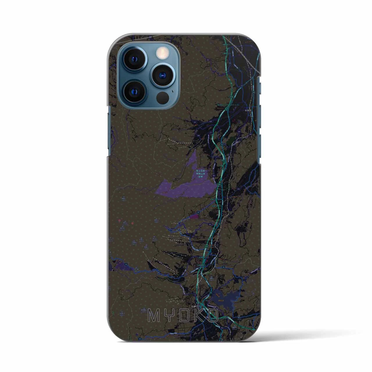 【妙高（新潟県）】地図柄iPhoneケース（バックカバータイプ）