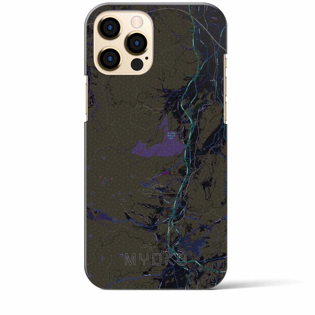 【妙高（新潟県）】地図柄iPhoneケース（バックカバータイプ）