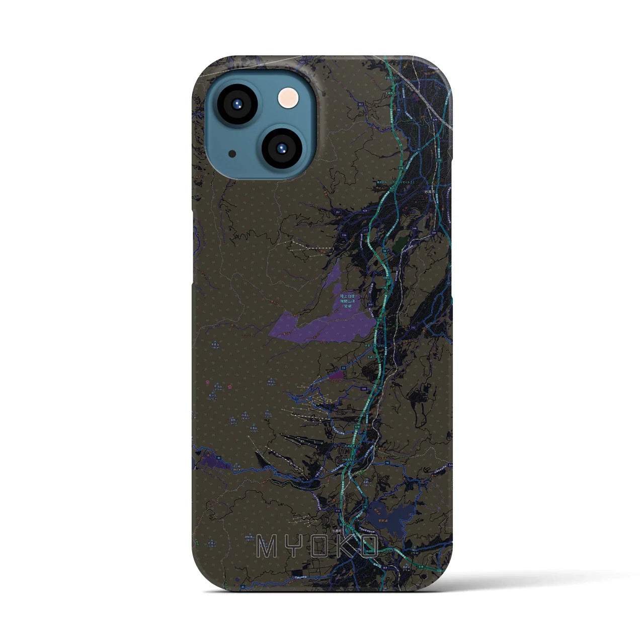 【妙高（新潟県）】地図柄iPhoneケース（バックカバータイプ）