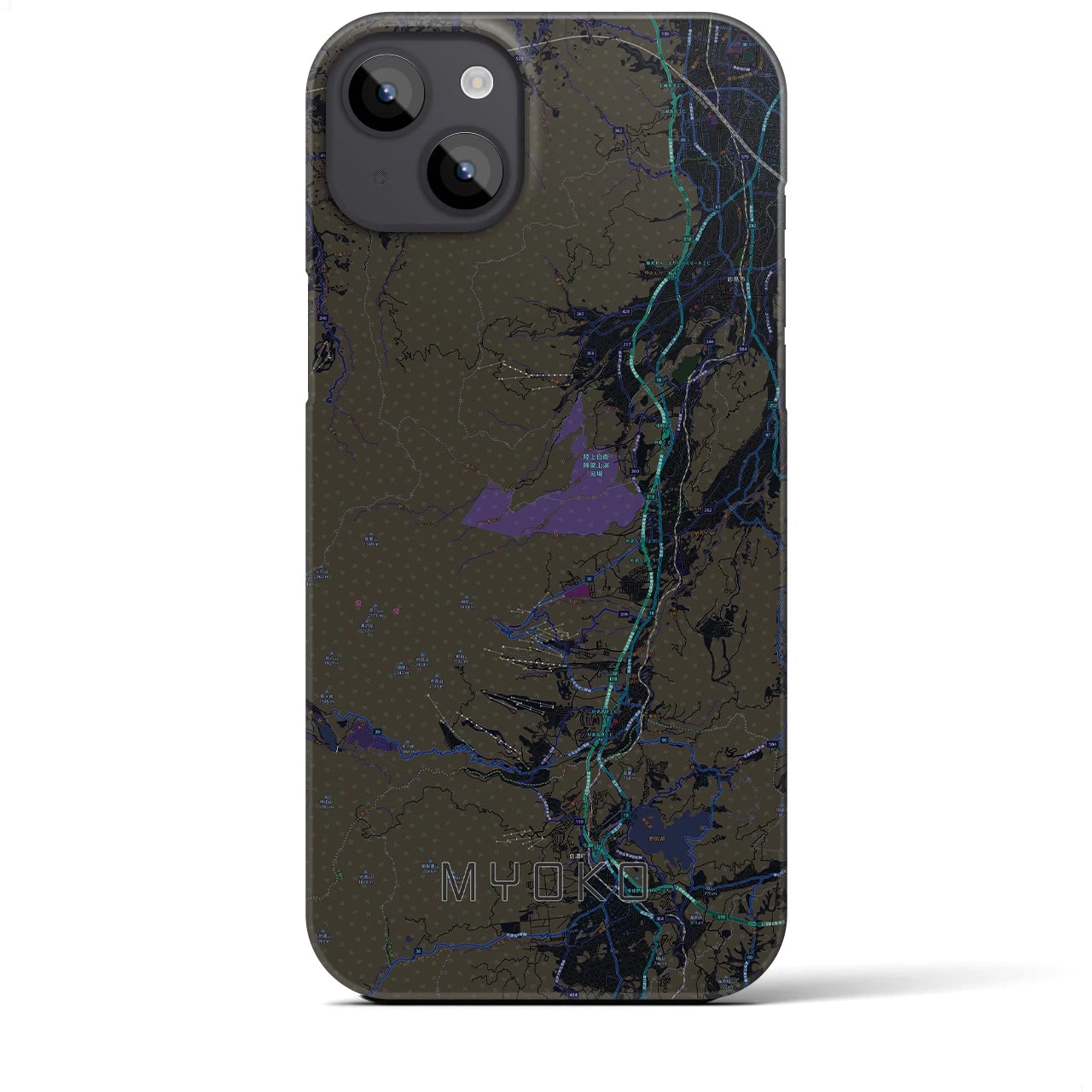 【妙高（新潟県）】地図柄iPhoneケース（バックカバータイプ）