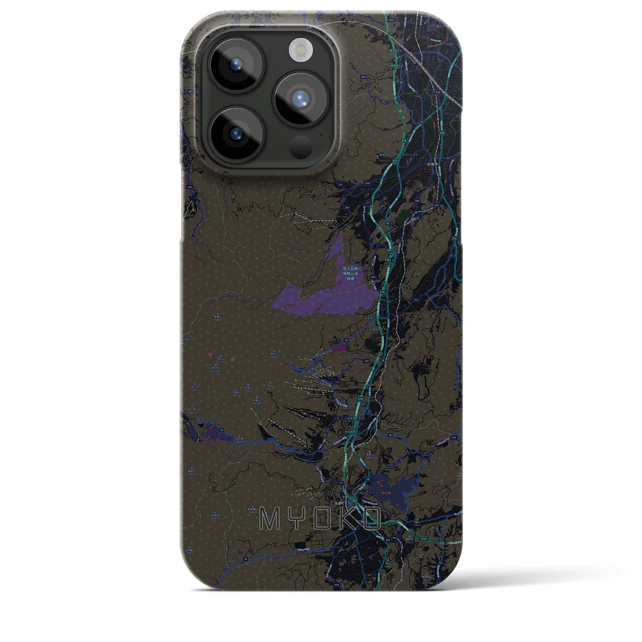 【妙高（新潟県）】地図柄iPhoneケース（バックカバータイプ）