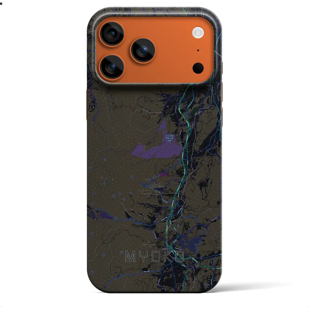 【妙高（新潟県）】地図柄iPhoneケース（バックカバータイプ）