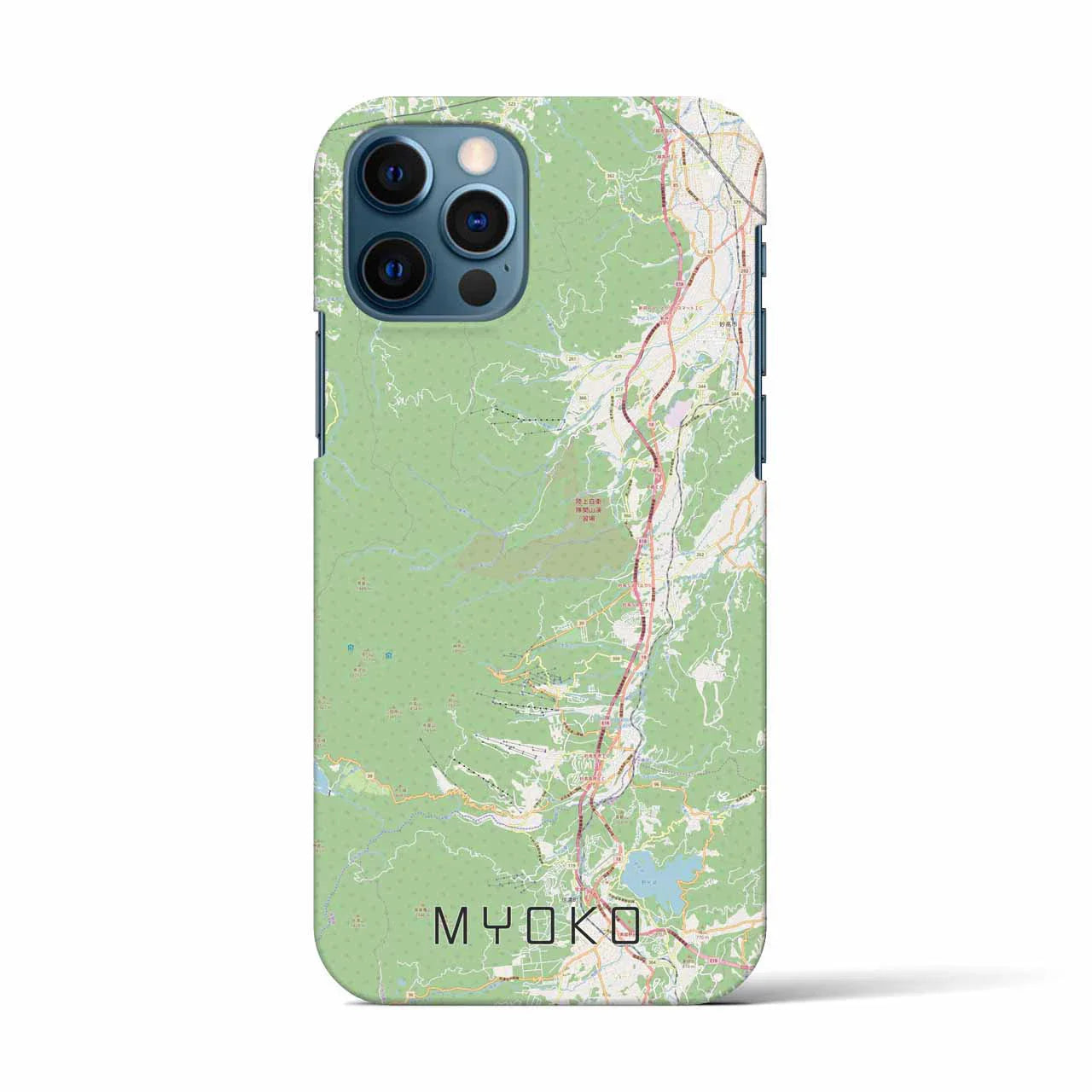 【妙高（新潟県）】地図柄iPhoneケース（バックカバータイプ）