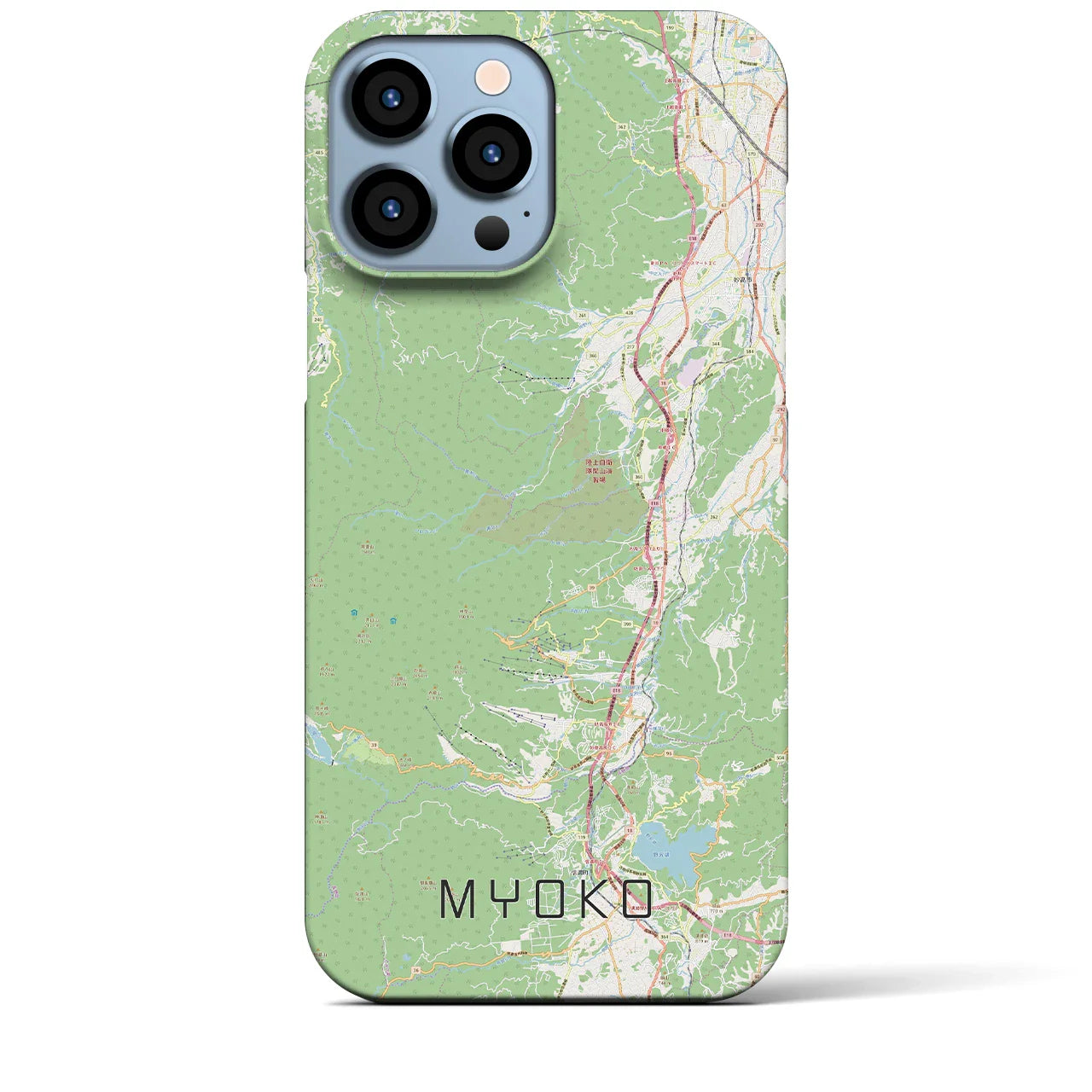 【妙高（新潟県）】地図柄iPhoneケース（バックカバータイプ）
