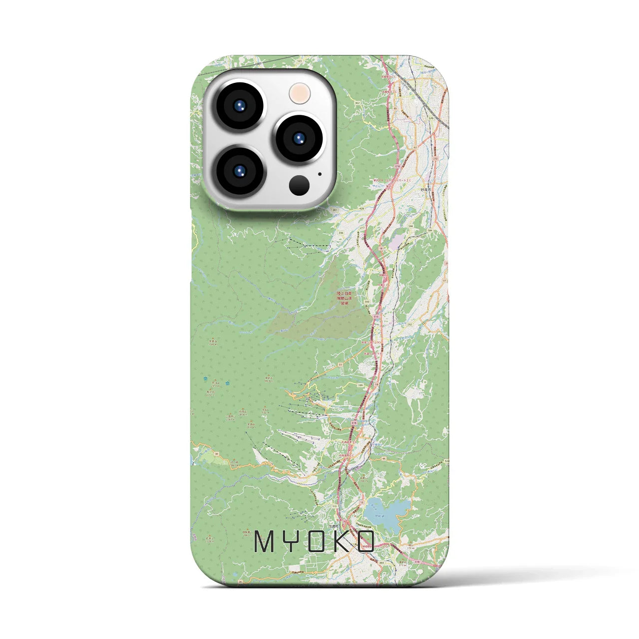 【妙高（新潟県）】地図柄iPhoneケース（バックカバータイプ）