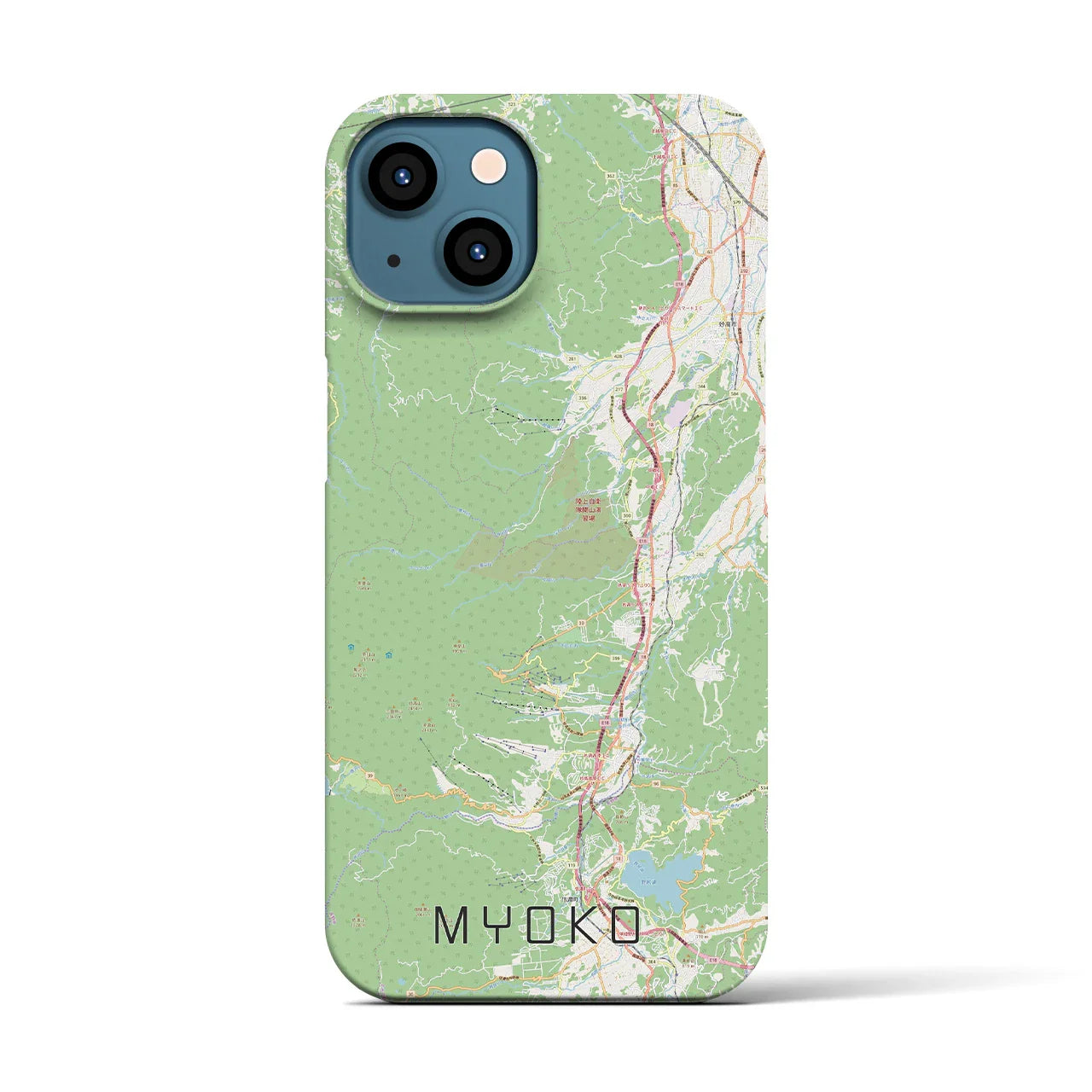 【妙高（新潟県）】地図柄iPhoneケース（バックカバータイプ）