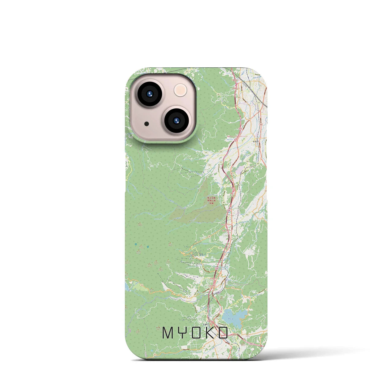 【妙高（新潟県）】地図柄iPhoneケース（バックカバータイプ）