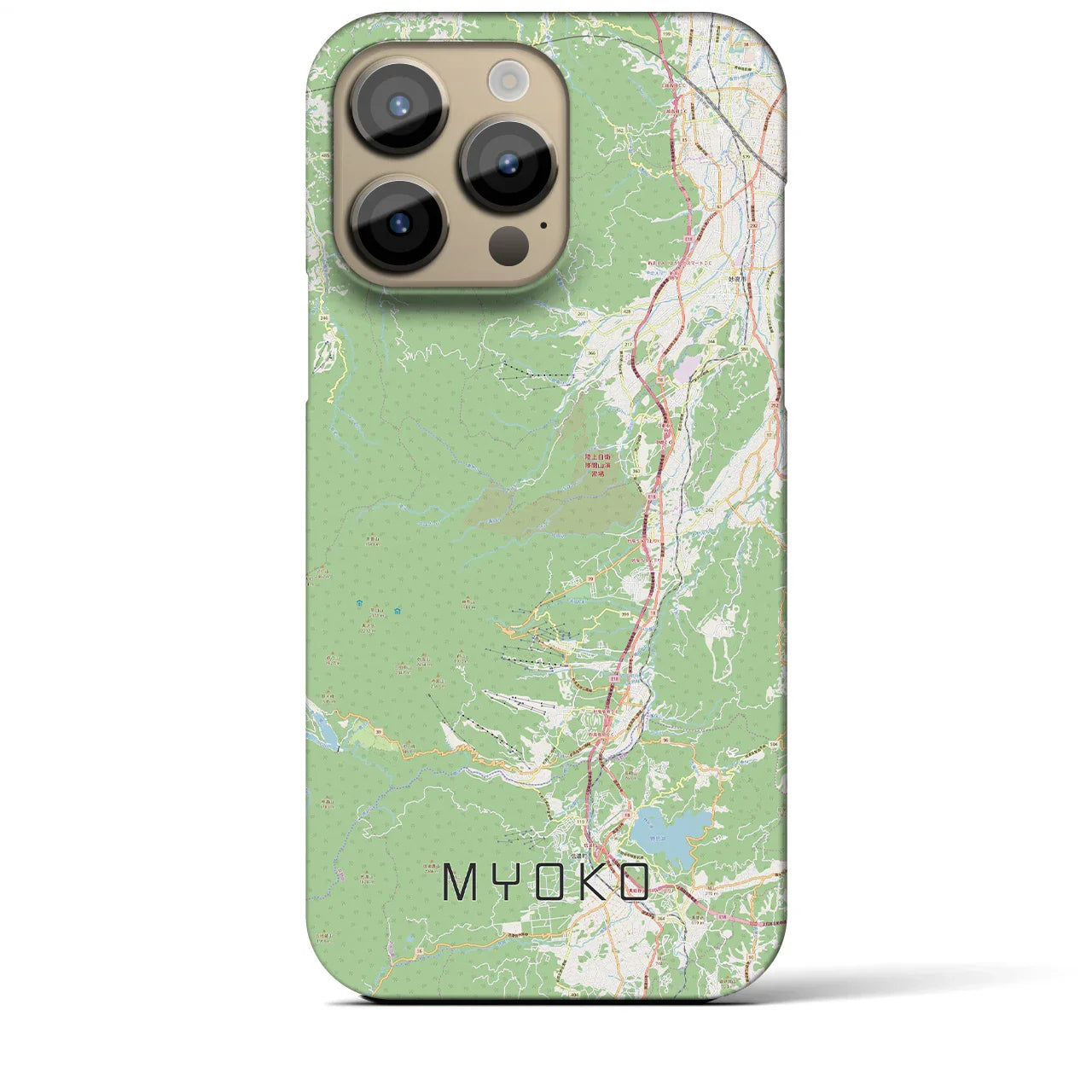 【妙高（新潟県）】地図柄iPhoneケース（バックカバータイプ）