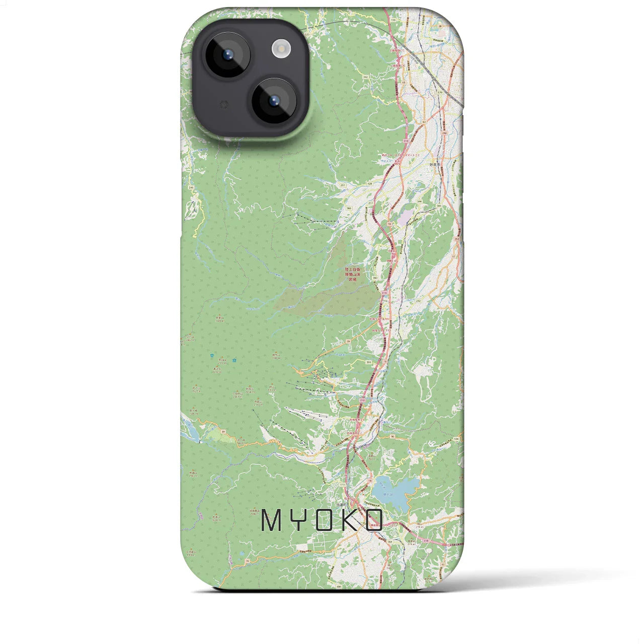 【妙高（新潟県）】地図柄iPhoneケース（バックカバータイプ）