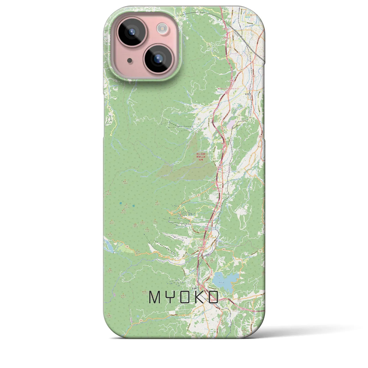 【妙高（新潟県）】地図柄iPhoneケース（バックカバータイプ）