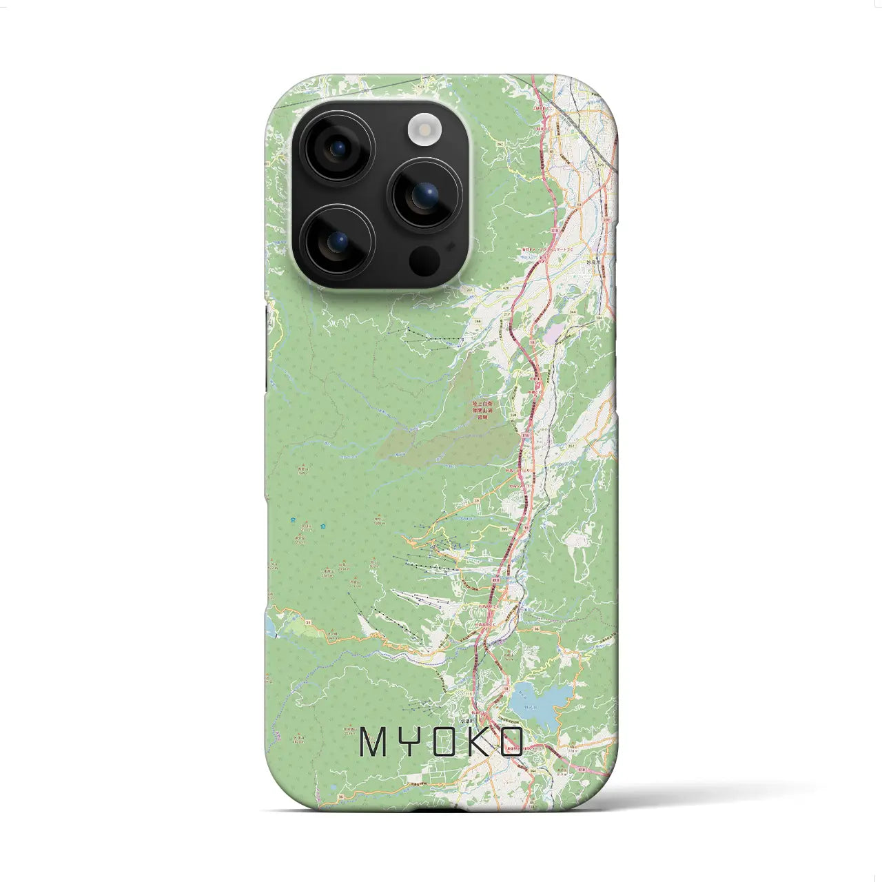 【妙高（新潟県）】地図柄iPhoneケース（バックカバータイプ）