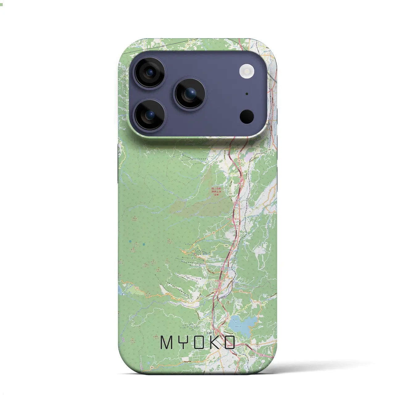 【妙高（新潟県）】地図柄iPhoneケース（バックカバータイプ）