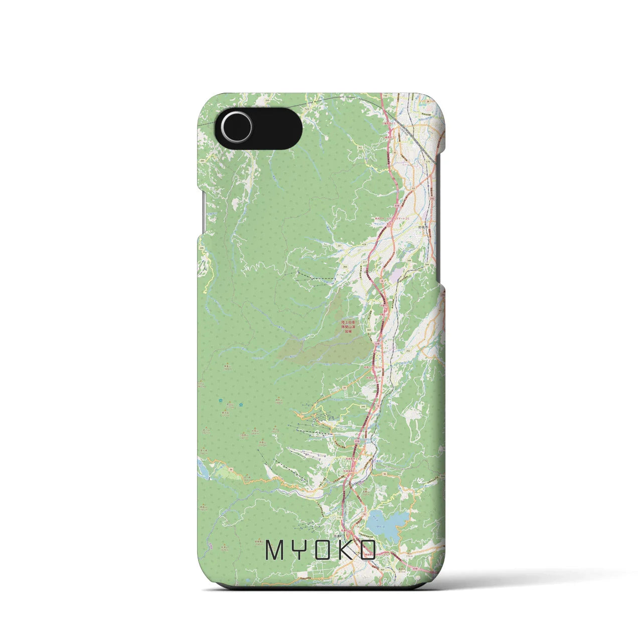 【妙高（新潟県）】地図柄iPhoneケース（バックカバータイプ）