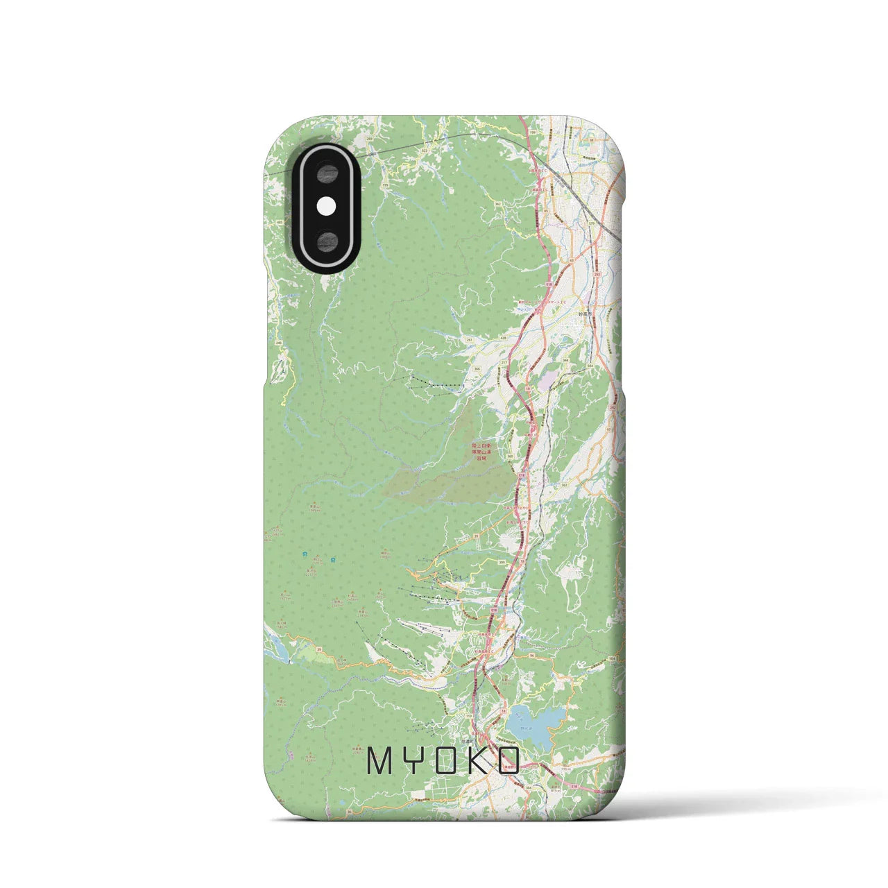 【妙高（新潟県）】地図柄iPhoneケース（バックカバータイプ）
