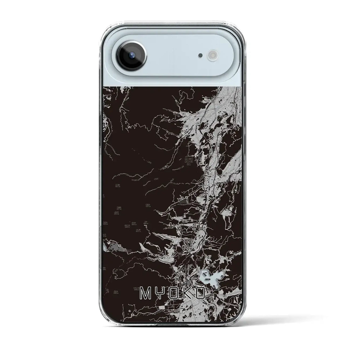 【妙高(新潟県)】地図柄iPhoneケース(クリアタイプ)モノトーン・iPhone 17 Pro Max 用