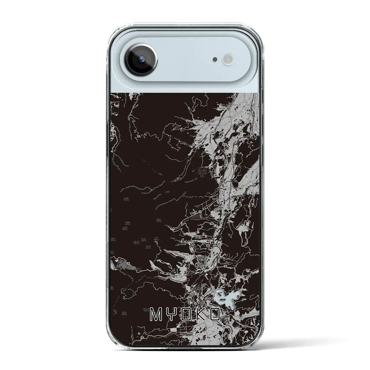 【妙高（新潟県）】地図柄iPhoneケース（クリアタイプ）モノトーン・iPhone 17 Pro Max 用