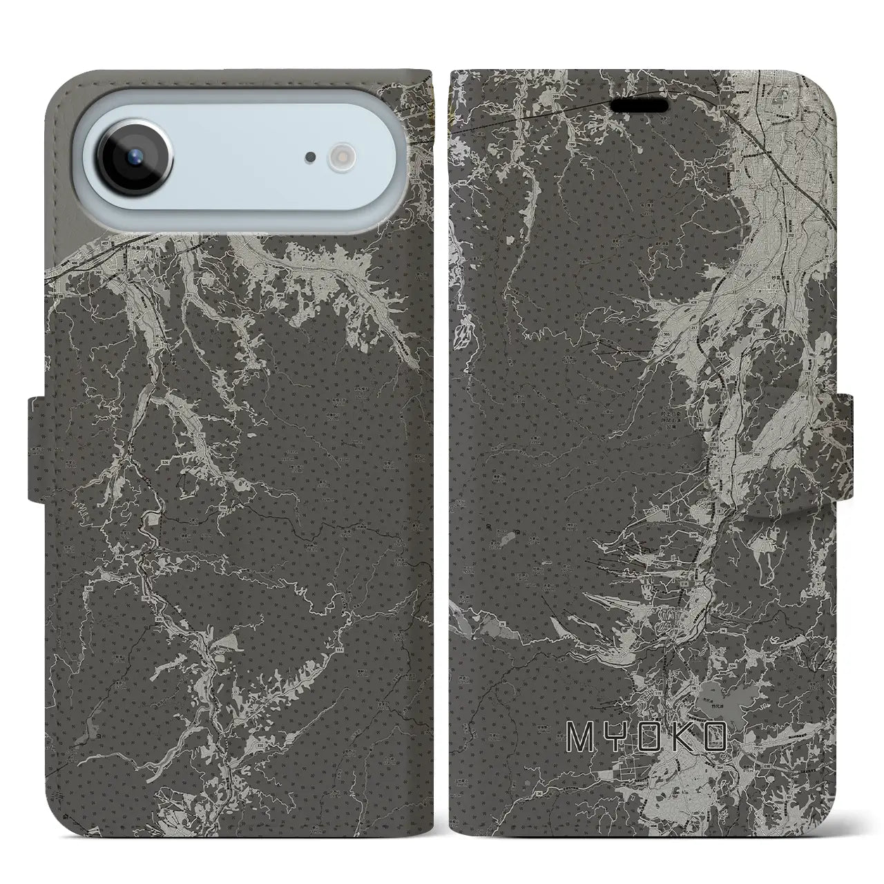 【妙高（新潟県）】地図柄iPhoneケース（手帳タイプ）