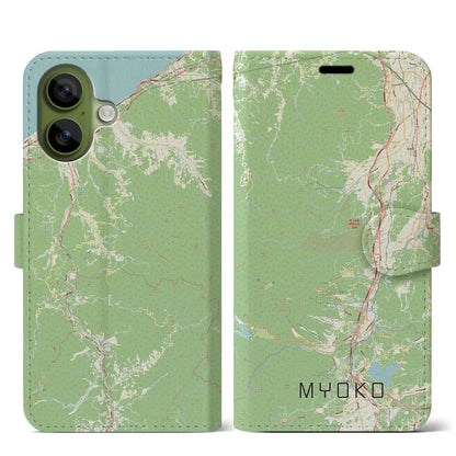 【妙高（新潟県）】地図柄iPhoneケース（手帳タイプ）