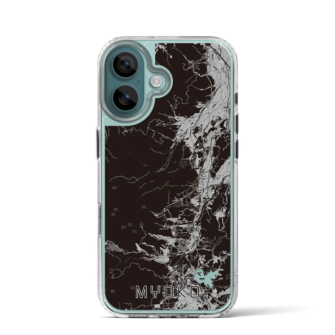 【妙高(新潟県)】地図柄iPhoneケース(MagSafeタイプ)モノトーン・iPhone 16 Pro 用