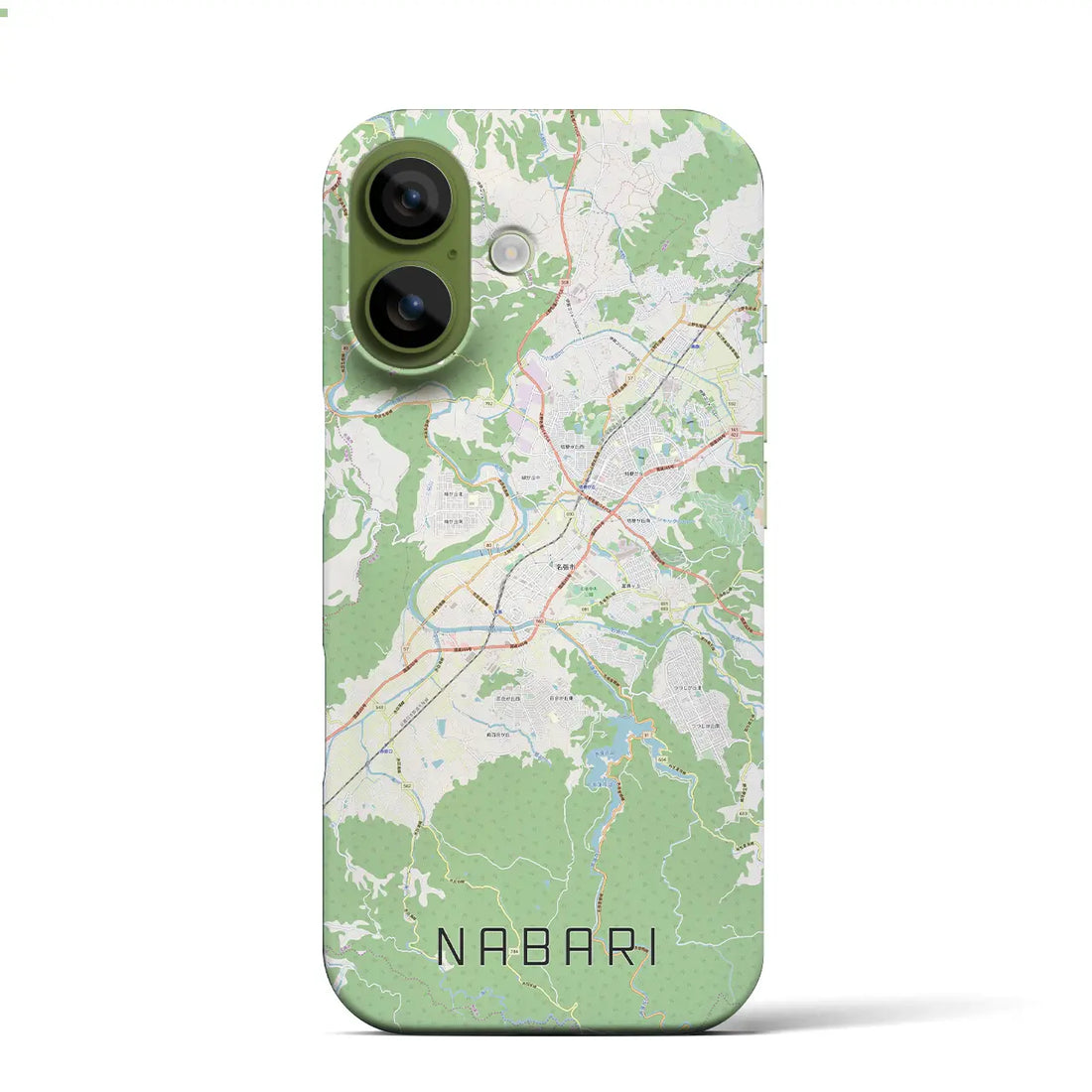 【名張（三重県）】地図柄iPhoneケース（バックカバータイプ）ナチュラル・iPhone 17 Pro Max 用