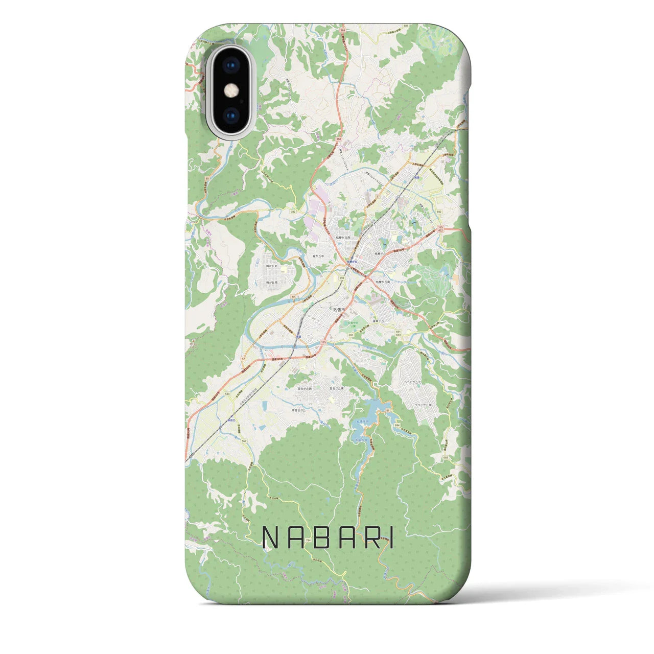 【名張（三重県）】地図柄iPhoneケース（バックカバータイプ）