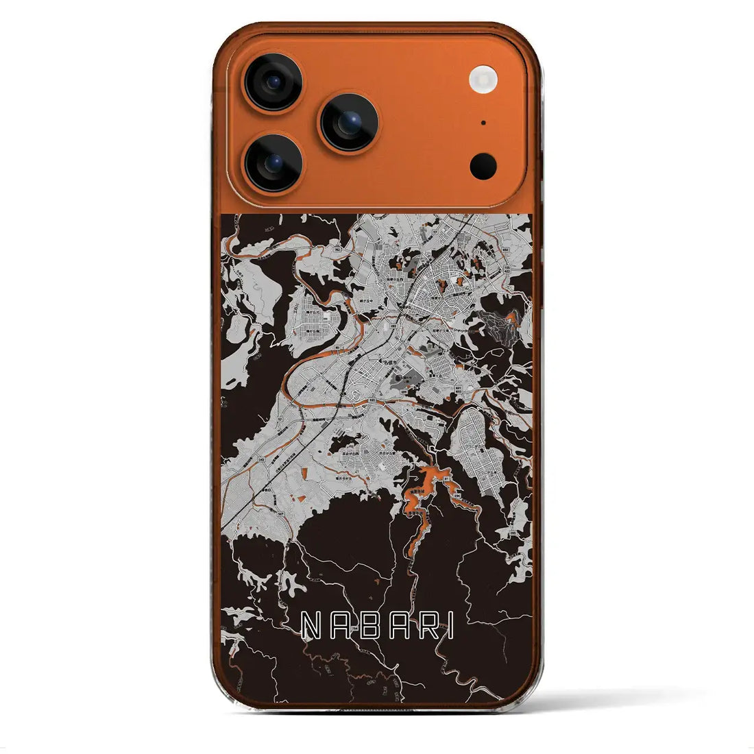 【名張(三重県)】地図柄iPhoneケース(クリアタイプ)モノトーン・iPhone 17 Pro Max 用