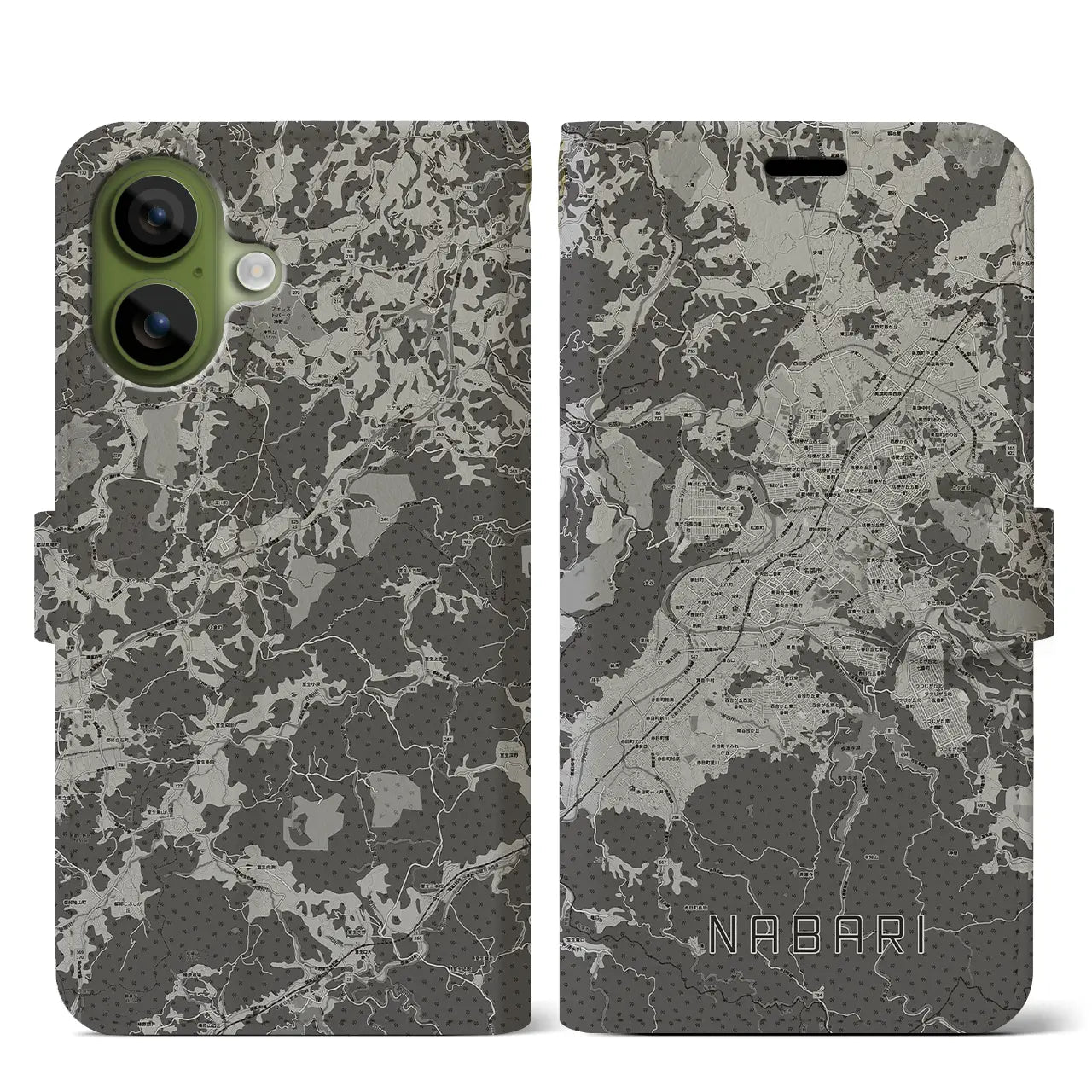 【名張（三重県）】地図柄iPhoneケース（手帳タイプ）