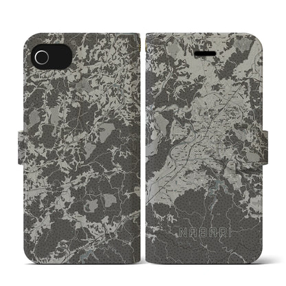 【名張（三重県）】地図柄iPhoneケース（手帳タイプ）モノトーン・iPhone SE（第3 / 第2世代） / 8 / 7 / 6s / 6 用