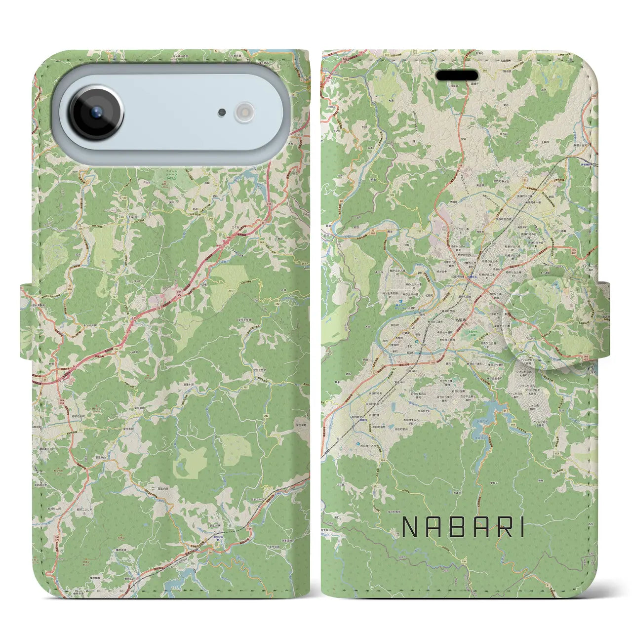 【名張（三重県）】地図柄iPhoneケース（手帳タイプ）