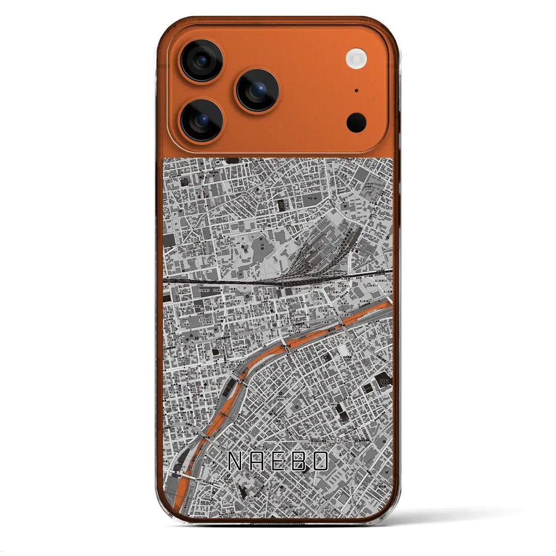【苗穂（北海道）】地図柄iPhoneケース（クリアタイプ）