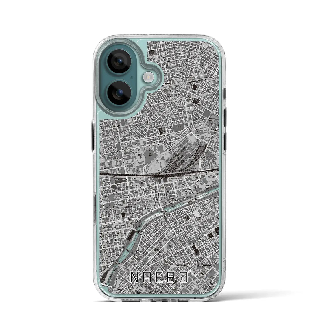 【苗穂（北海道）】地図柄iPhoneケース（MagSafeタイプ）モノトーン・iPhone 16 Pro 用